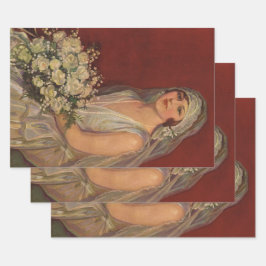 Vintage Wedding, Viktorianisch Bride Bridal Portra Geschenkpapier Set