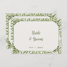 Vintage Wedding, Viktorianisch Willow Blätter Patt Begleitkarte