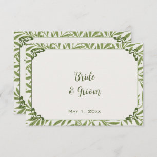 Vintage Wedding, Viktorianisch Willow Blätter Patt Begleitkarte