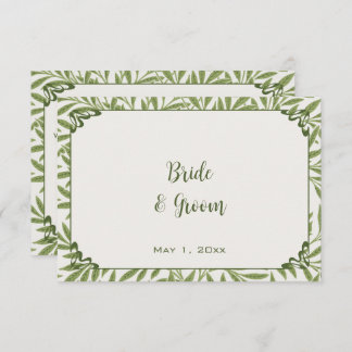 Vintage Wedding, Viktorianisch Willow Blätter Patt Begleitkarte