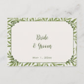 Vintage Wedding, Viktorianisch Willow Blätter Patt Begleitkarte (Vorderseite)