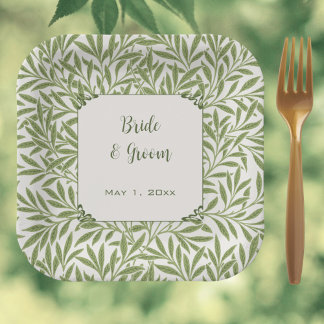 Vintage Wedding, Viktorianisch Willow Blätter Patt Pappteller