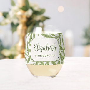 Vintage Wedding, Viktorianisch Willow Blätter Patt Weinglas Ohne Stiel