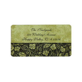 Vintage Wedding, Viktorianische Blätter für Weintr Adressaufkleber