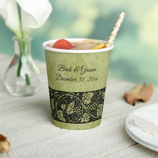 Vintage Wedding, Viktorianische Blätter für Weintr Pappbecher (In Situ)