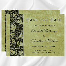 Vintage Wedding, Viktorianische Blätter für Weintr Save The Date