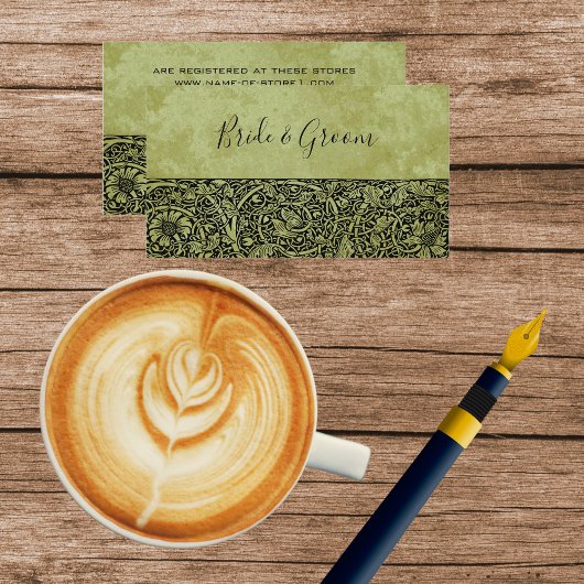 Vintage Wedding, Viktorianische Blume Blumenrolle Begleitkarte