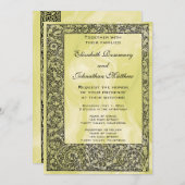 Vintage Wedding, Viktorianische Blume Blumenrolle Einladung (Vorne/Hinten)