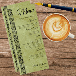 Vintage Wedding, Viktorianische Blume Blumenrolle Menükarte