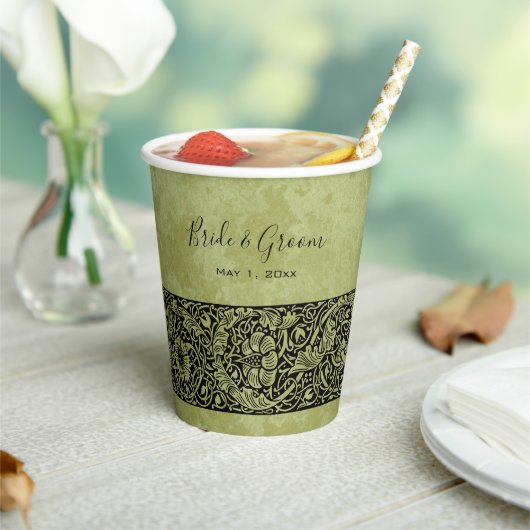 Vintage Wedding, Viktorianische Blume Blumenrolle Pappbecher (In Situ)