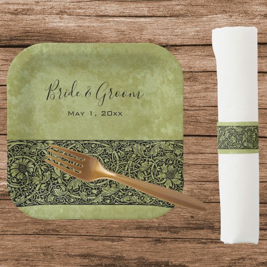 Vintage Wedding, Viktorianische Blume Blumenrolle Pappteller