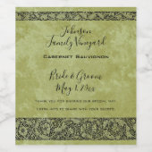 Vintage Wedding, Viktorianische Blume Blumenrolle Weinetikett (Einzelnes Label)