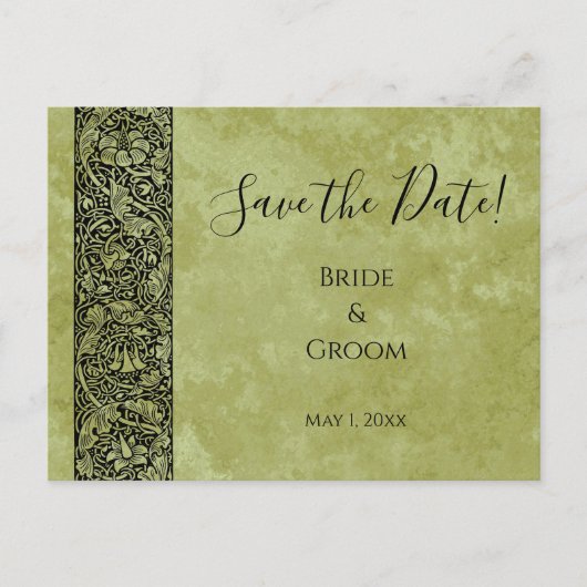 Vintage Wedding, Viktorianisches Blumengestein Sav Postkarte (Vorderseite)