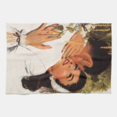 Vintage Wedding Vorschlag, Liebe und Romantik Geschirrtuch (Horizontal)