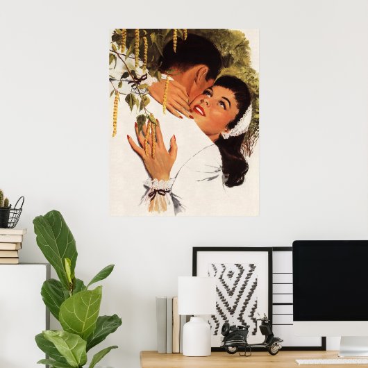 Vintage Wedding Vorschlag, Liebe und Romantik Poster (Heimbüro)
