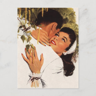 Vintage Wedding Vorschlag, Liebe und Romantik Postkarte