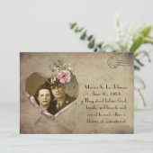 Vintage Wedding Vow Verlängerung Foto Postkarte (Stehend Vorderseite)