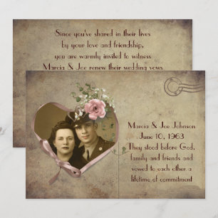 Vintage Wedding Vow Verlängerung Foto Postkarte