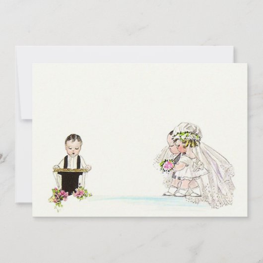 Vintage Wedding Vows Bride Groom Blank Einladung (Vorderseite)