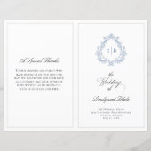 Vintage Wedding Wappen Folded Wedding Programm (Vorderseite)