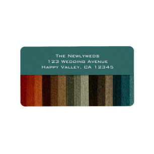 Vintage Wedding, warme Herbststreifen Muster Adressaufkleber
