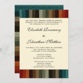 Vintage Wedding, warme Herbststreifen Muster Einladung (Vorne/Hinten)