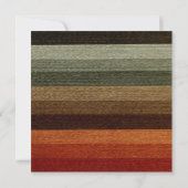 Vintage Wedding, warme Herbststreifen Muster Einladung (Rückseite)