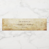 Vintage Wedding Wasserflaschenetikett (Einzelnes Label)