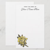 Vintage Wedding, Yellow Antique Garden Rose Kranz Briefpapier (Vorne/Hinten)