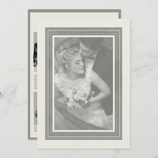 Vintage Wedding Zeitung Einladung (Vorne/Hinten)