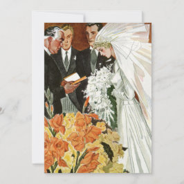 Vintage Wedding Zeremonie, Einladung des Brautgart