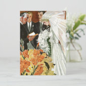 Vintage Wedding Zeremonie, Einladung des Brautgart (Stehend Vorderseite)