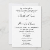 Vintage Wedding Zeremonie, Einladung des Brautgart (Rückseite)