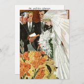 Vintage Wedding Zeremonie, Einladung des Brautgart (Vorne/Hinten)