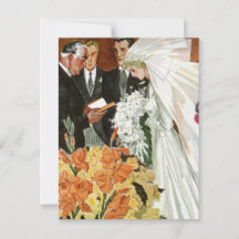 Vintage Wedding Zeremonie mit Braut und Bräutigam