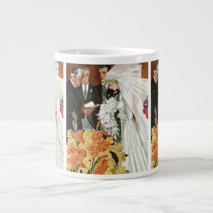 Vintage Wedding Zeremonie mit Braut und Bräutigam Jumbo-Tasse