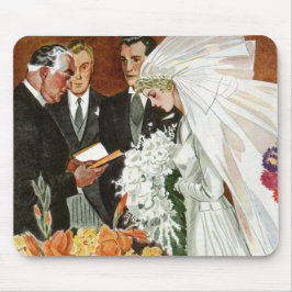 Vintage Wedding Zeremonie mit Braut und Bräutigam Mousepad
