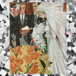 Vintage Wedding Zeremonie mit Braut und Bräutigam Puzzle