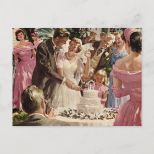 Vintage Wedding Zeremonie Postkarte