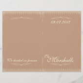 Vintage Wedding Zeremonie Programm (Rückseite)