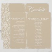 Vintage Wedding Zeremonie Programm Personalisiert (Vorne/Hinten)