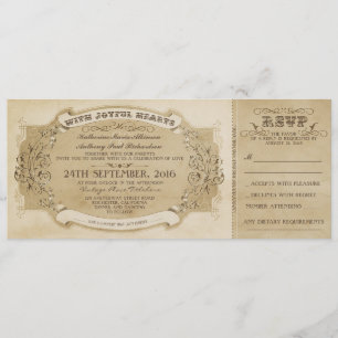 VINTAGE-WEDDTICKET-INVITATION MIT UAWG EINLADUNG