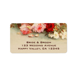 Vintage Wedge, Antique Rose Blume Florenz Adressaufkleber