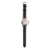 Vintage Wedple mit rosa Rose Personalisiert Armbanduhr (Gurtband)