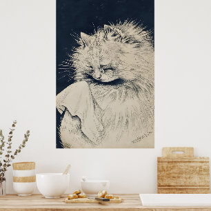 Vintage Weeping Cat von Louis William Wain Poster