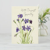 Vintage Weeping Violets Blumensympathie-Karte Karte (Stehend Vorderseite)