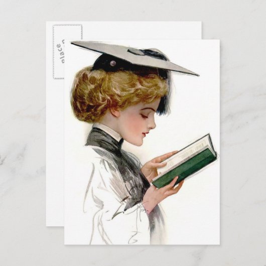 Vintage weibliche Graduate Ankündigungspostkarte (Vorne/Hinten)