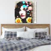 Vintage weibliche Papiersammlung Leinwanddruck (Insitu (Schlafzimmer))