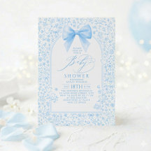 Vintage weiche blaue Blumen-Toile-Baby-Party für e