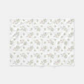 Vintage weiche grüne Blätter und rosa Blume Fleece (Vorderseite (Horizontal))